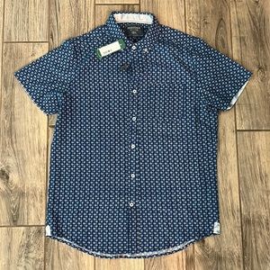 Short sleeve button down mini palm Hawaiian shirt